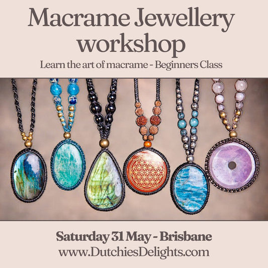 Macrame Jewellery Beginners Workshop - Brisbane 31 May
