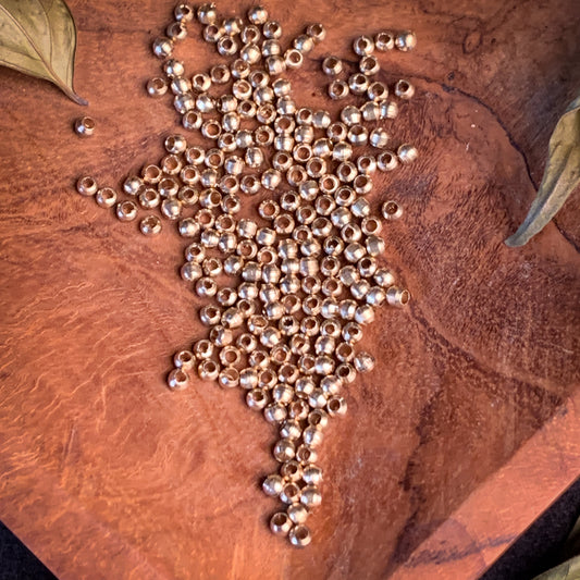 2.7mm Round Brass Beads - Pack of 100