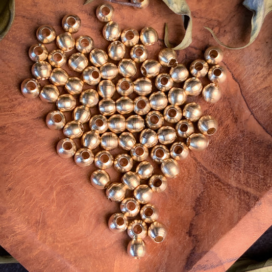 4mm Round Brass Beads - Pack of 80
