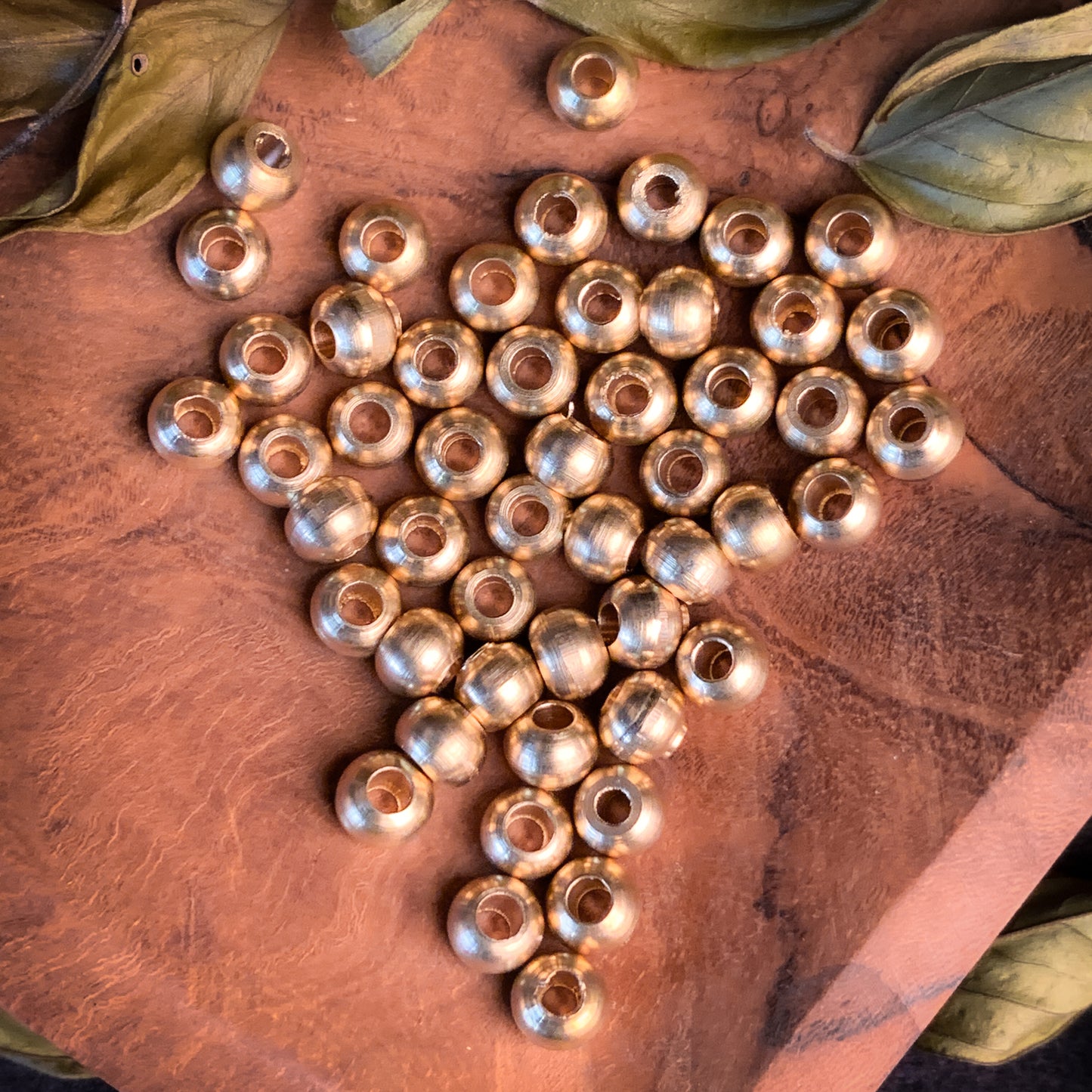 5mm Round Brass Beads - Pack of 50