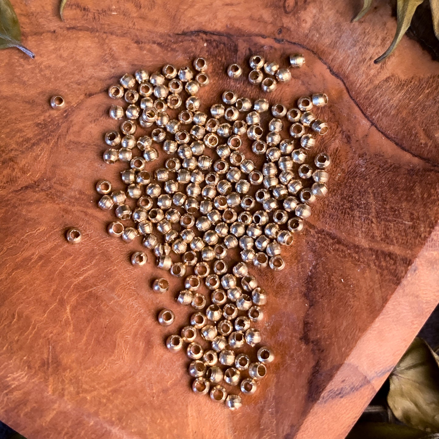 3.5mm Round Brass Beads - Pack of 80