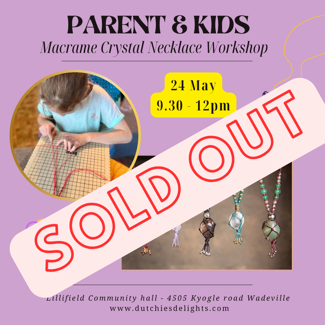 Parent & Kids Macramé Jewellery Workshop 24 May - Wadeville