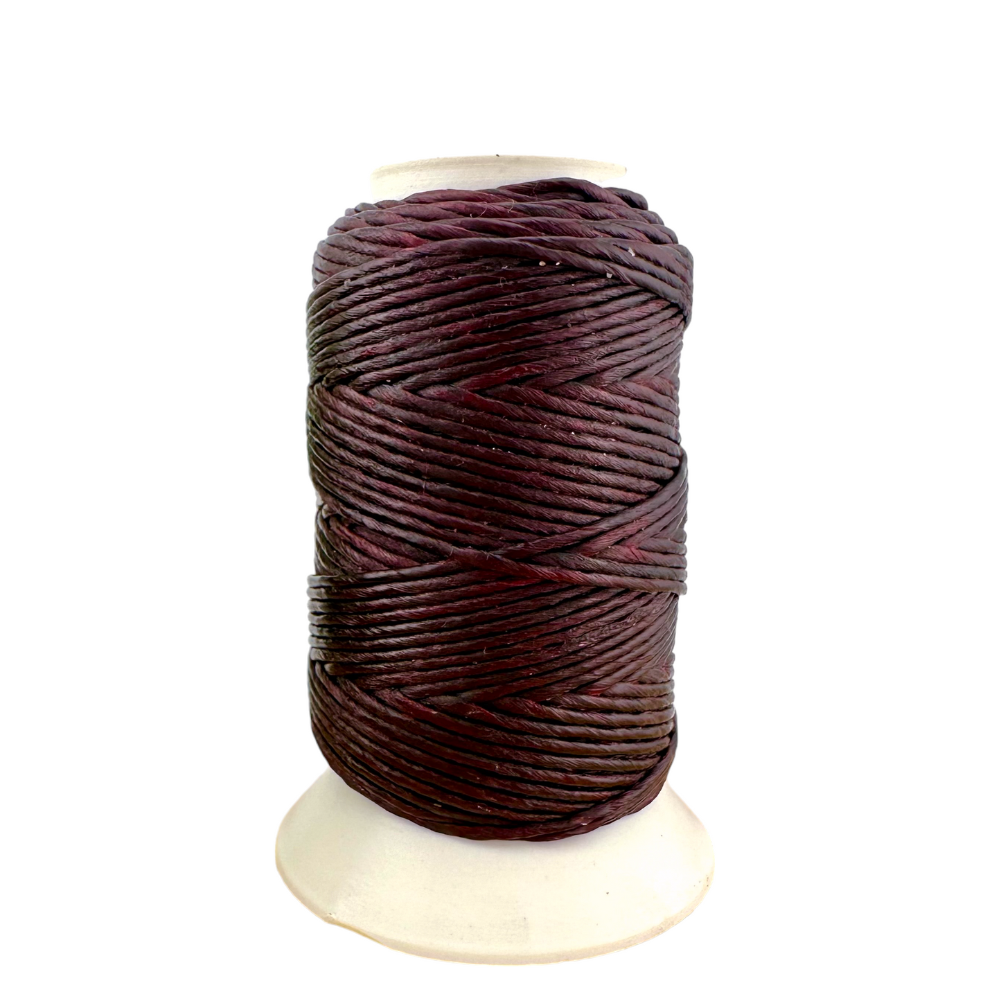 Waxed Macrame Cord 1mm - Small Spool 30 meters - Aubergine Brown