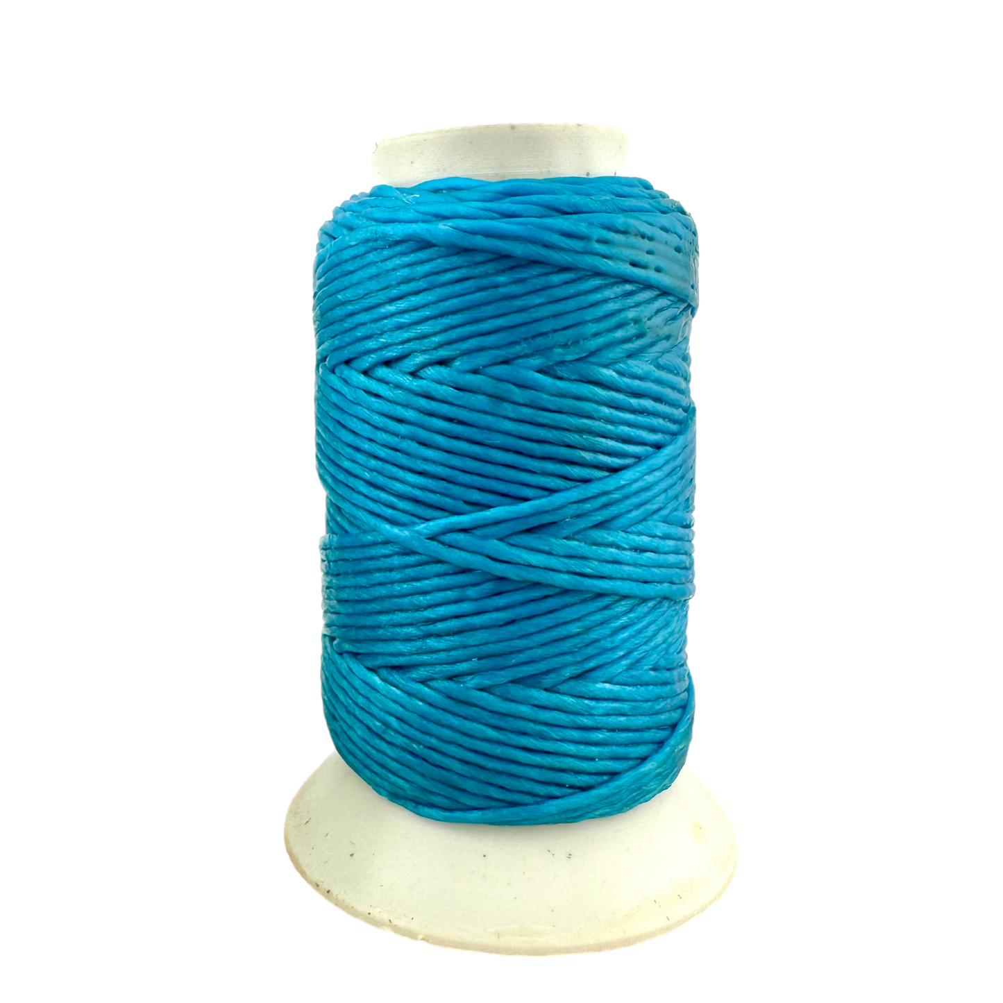 Waxed Macrame Cord 1mm - Small Spool 30 meters - Aqua Blue