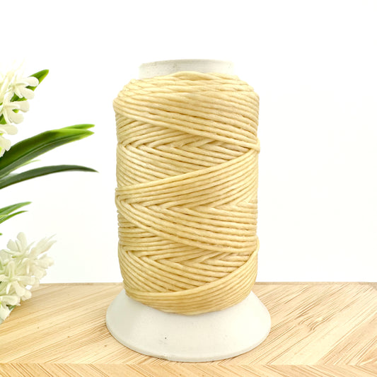 Waxed Macrame Cord 1mm - Small Spool 30 meters - Beige