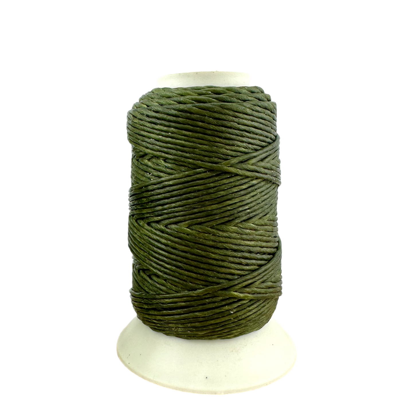 Waxed Macrame Cord 1mm - Small Spool 30 meters - Dark Moss Green