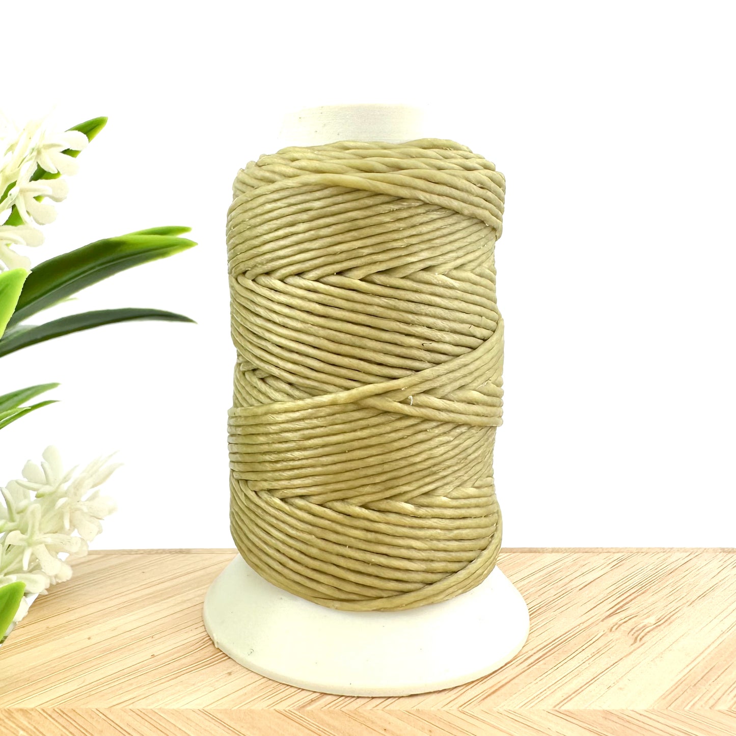 Waxed Macrame Cord 1mm - Small Spool 30 meters - Khaki