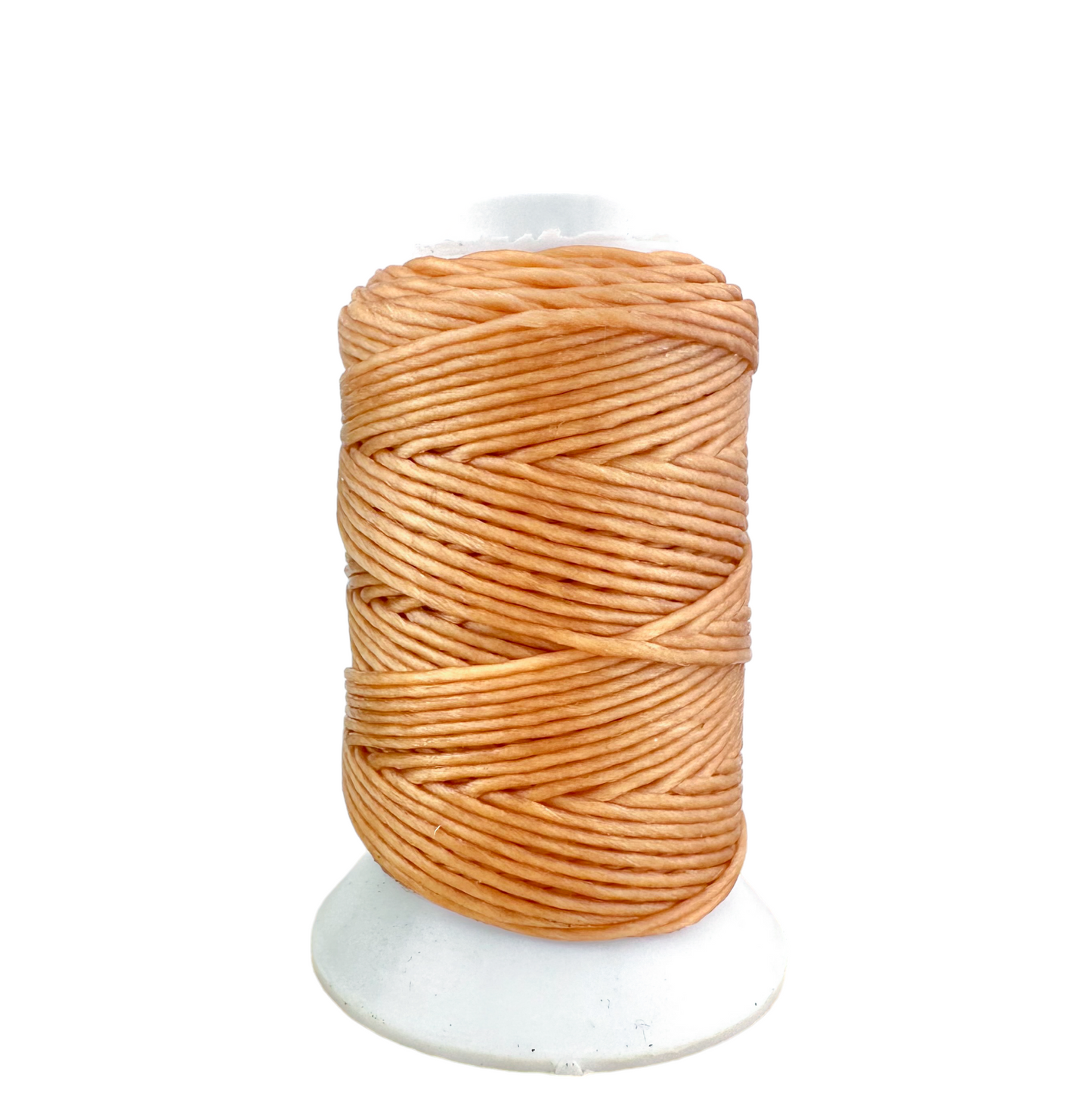 Waxed Macrame Cord 1mm - Small Spool 30 meters - Peach Caramel