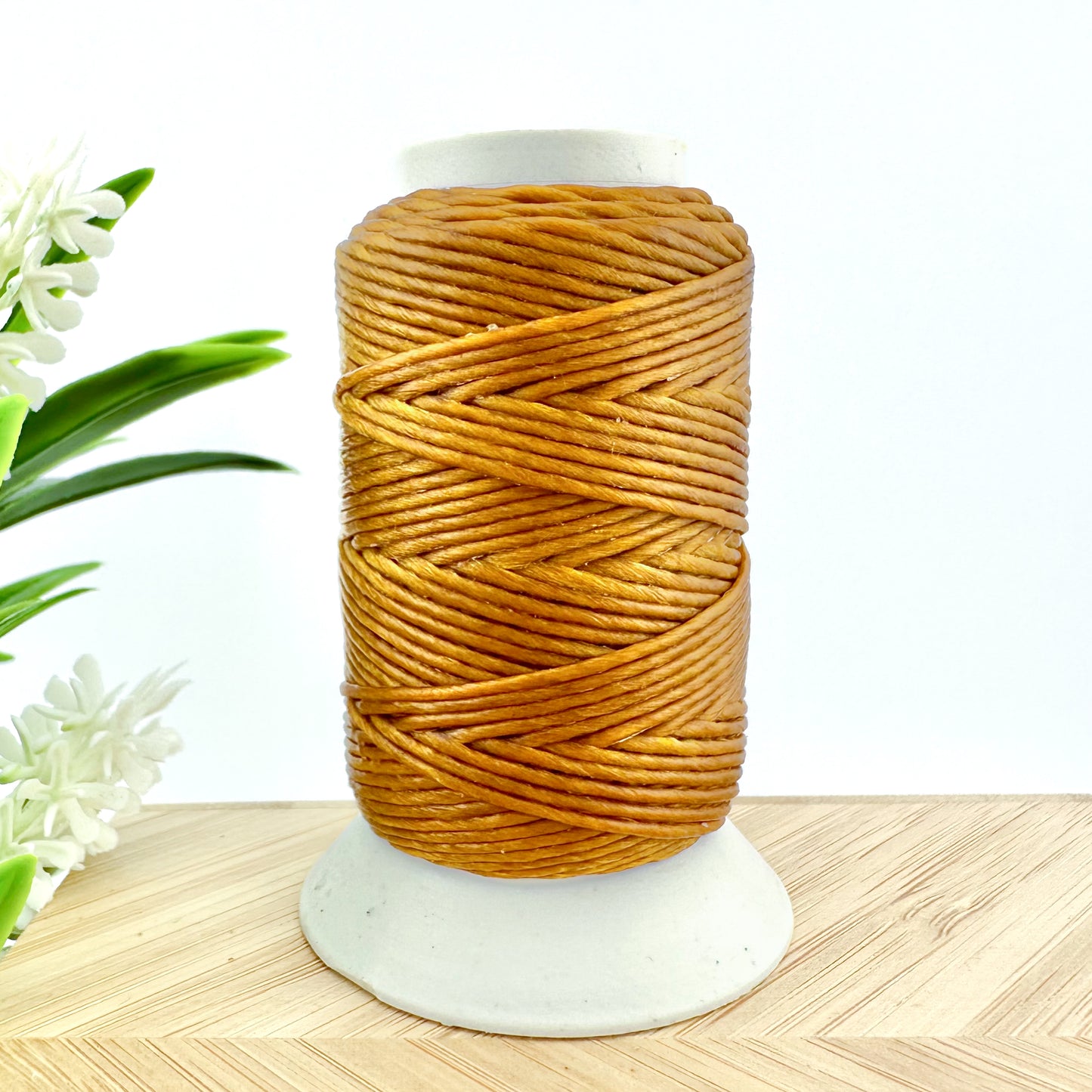 Waxed Macrame Cord 1mm - Small Spool 30 meters - Mustard