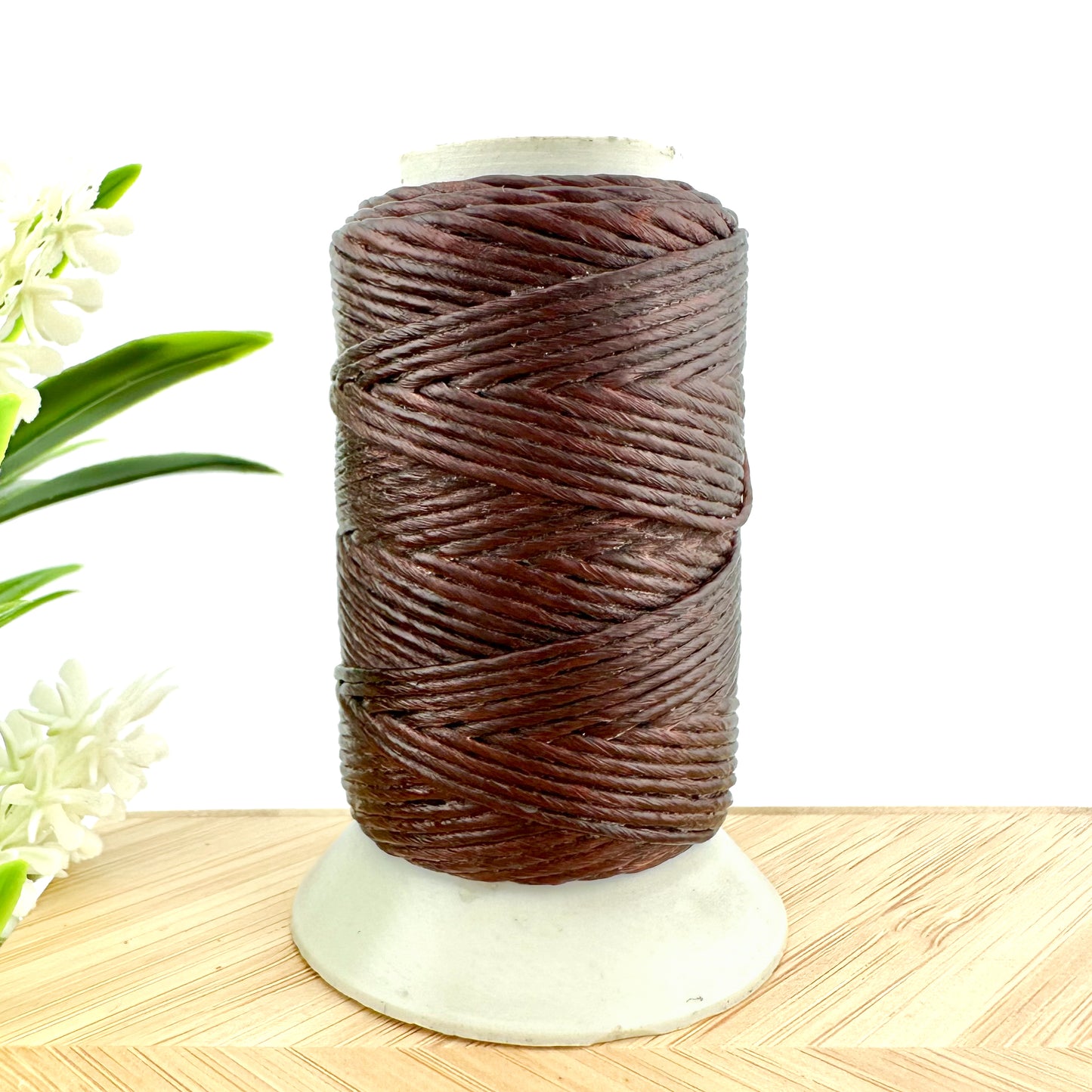 Waxed Macrame Cord 1mm - Small Spool 30 meters - Chocolcate Brown