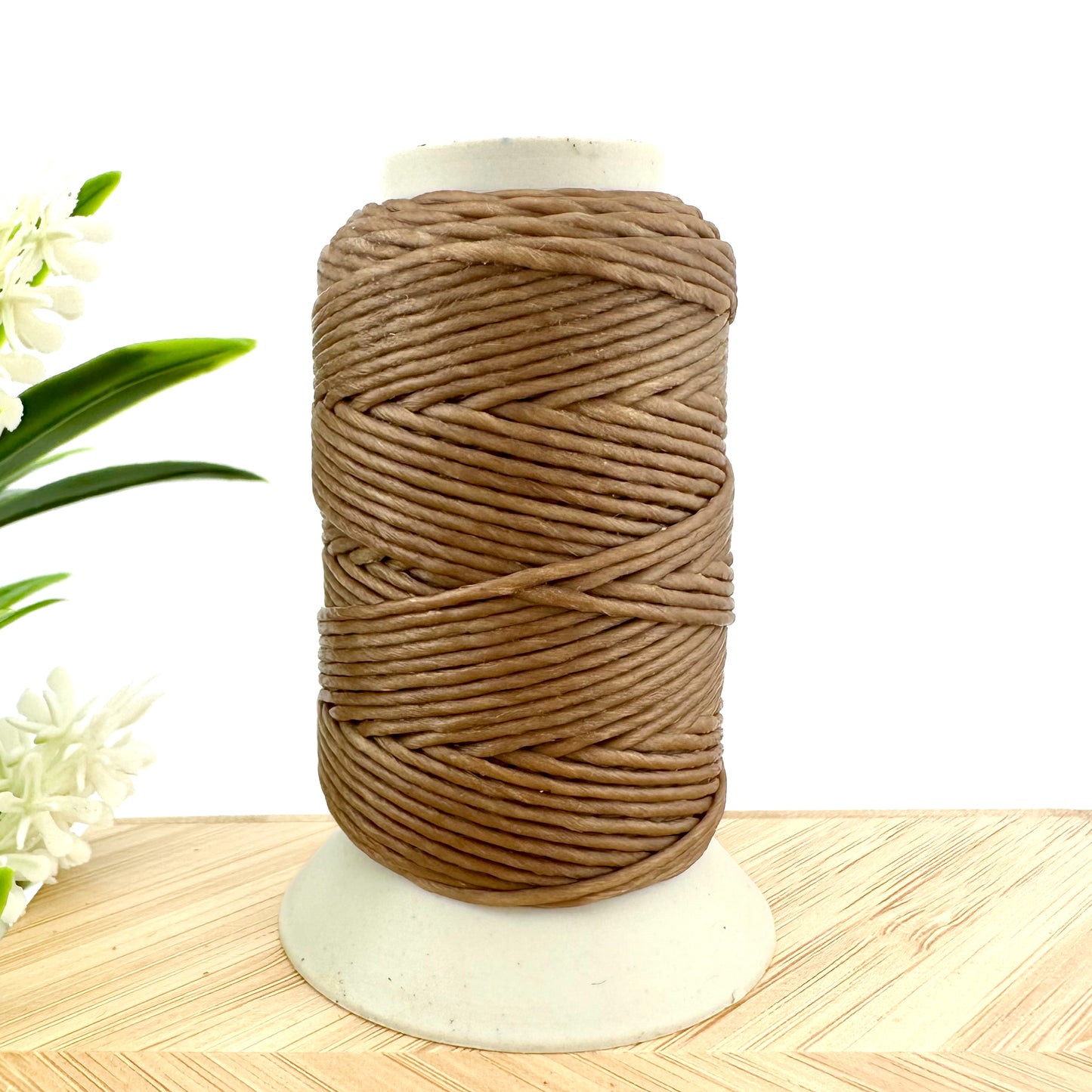 Waxed Macrame Cord 1mm - Small Spool 30 meters - Coffee