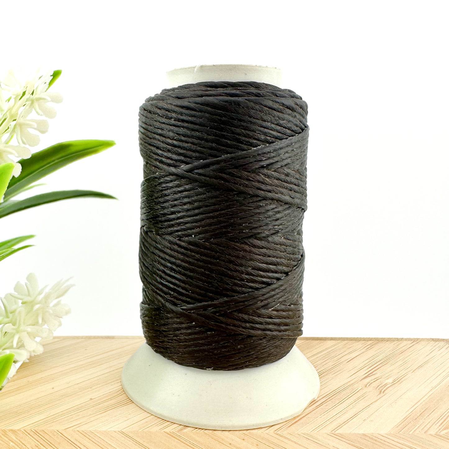 Waxed Macrame Cord 1mm - Small Spool 30 meters - Dark Brown