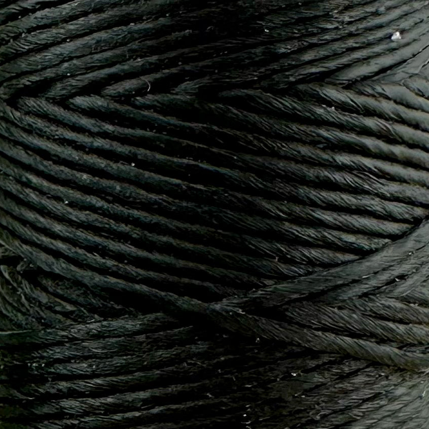 Waxed Macrame Cord 1mm - Small Spool 30 meters - Black