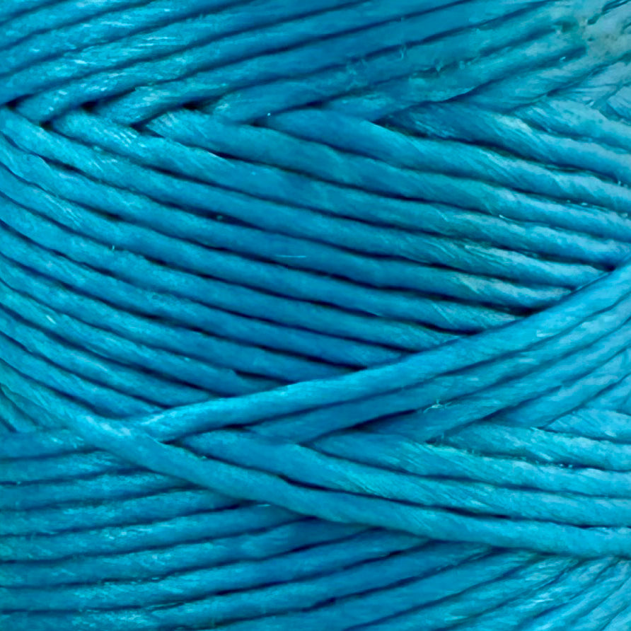 Waxed Macrame Cord 1mm - Small Spool 30 meters - Aqua Blue