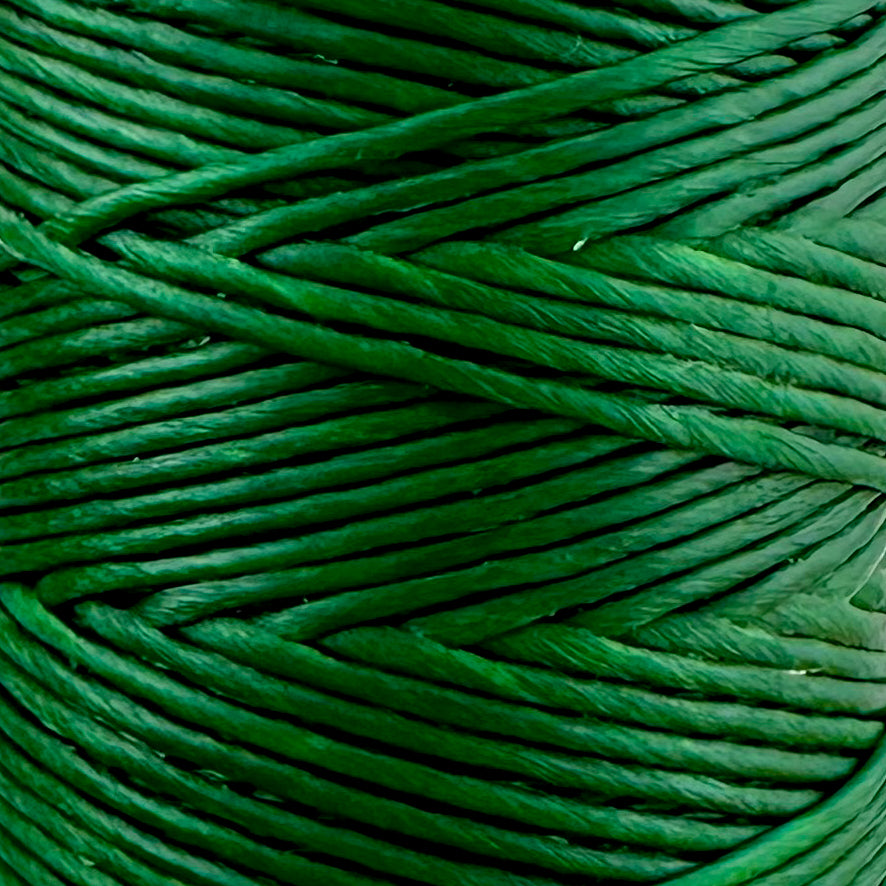 Waxed Macrame Cord 1mm - Small Spool 30 meters - Dark Green