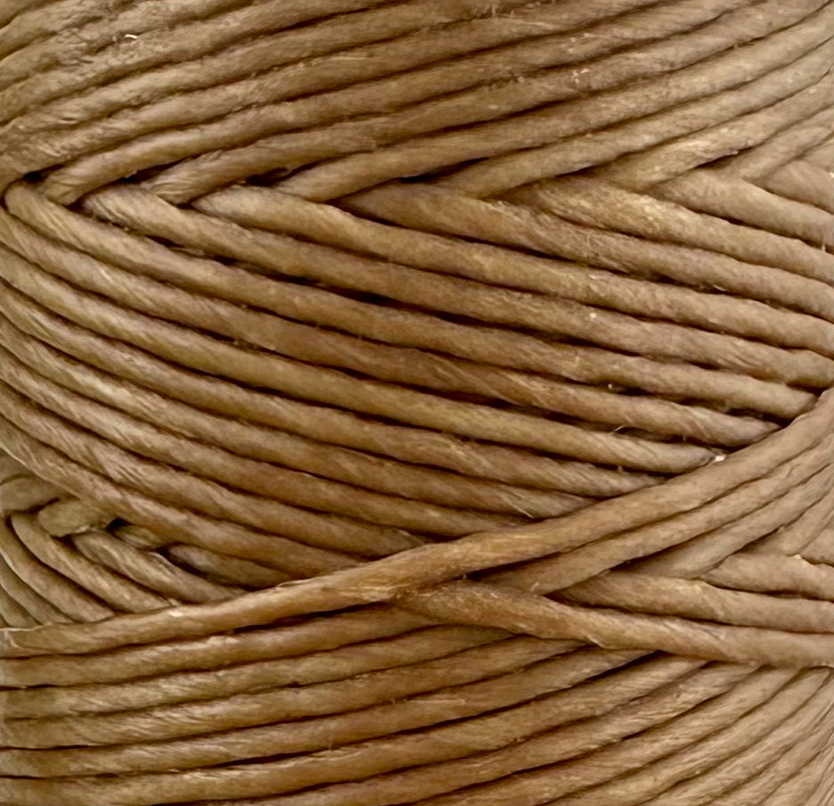 Waxed Macrame Cord 1mm - Small Spool 30 meters - Coffee