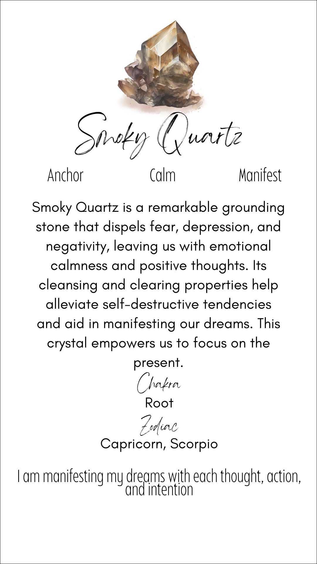 Smokey Quartz, Silver Lotus Crystal Point