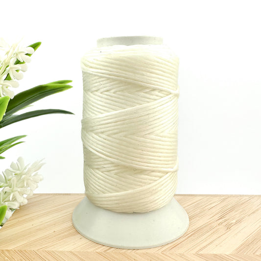Waxed Macrame Cord 1mm - Spool 30 meters - White
