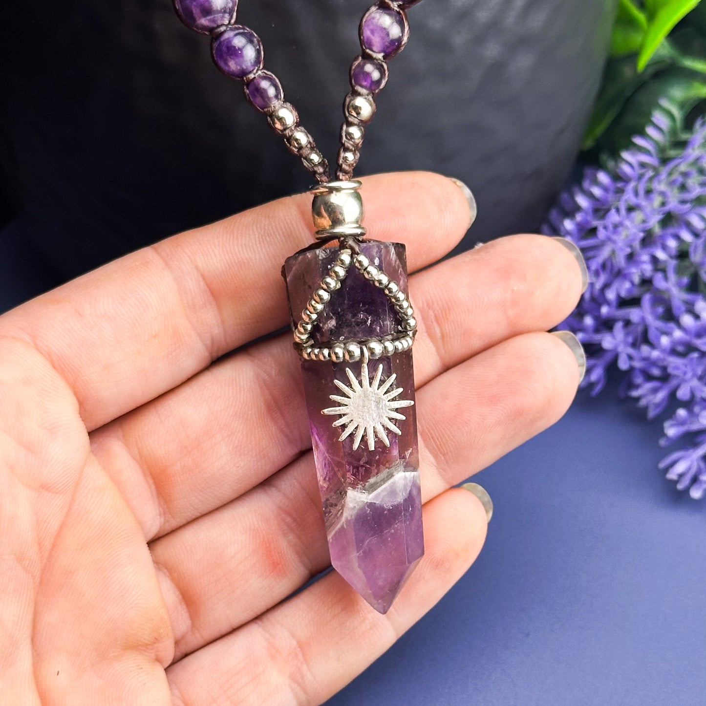 Amethyst Crystal Point Necklace
