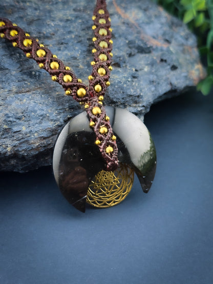 Black Palm Root Crescent Moon Sri Yantra