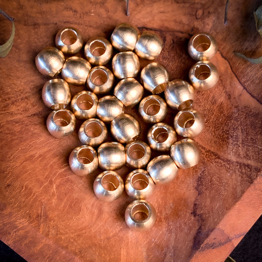 6mm Round Brass Beads - Pack of 30
