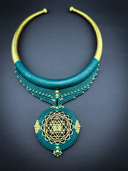 Queen Sri Yantra - Teal