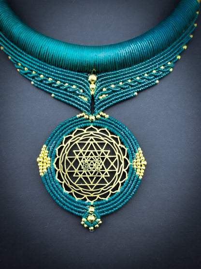 Queen Sri Yantra - Teal