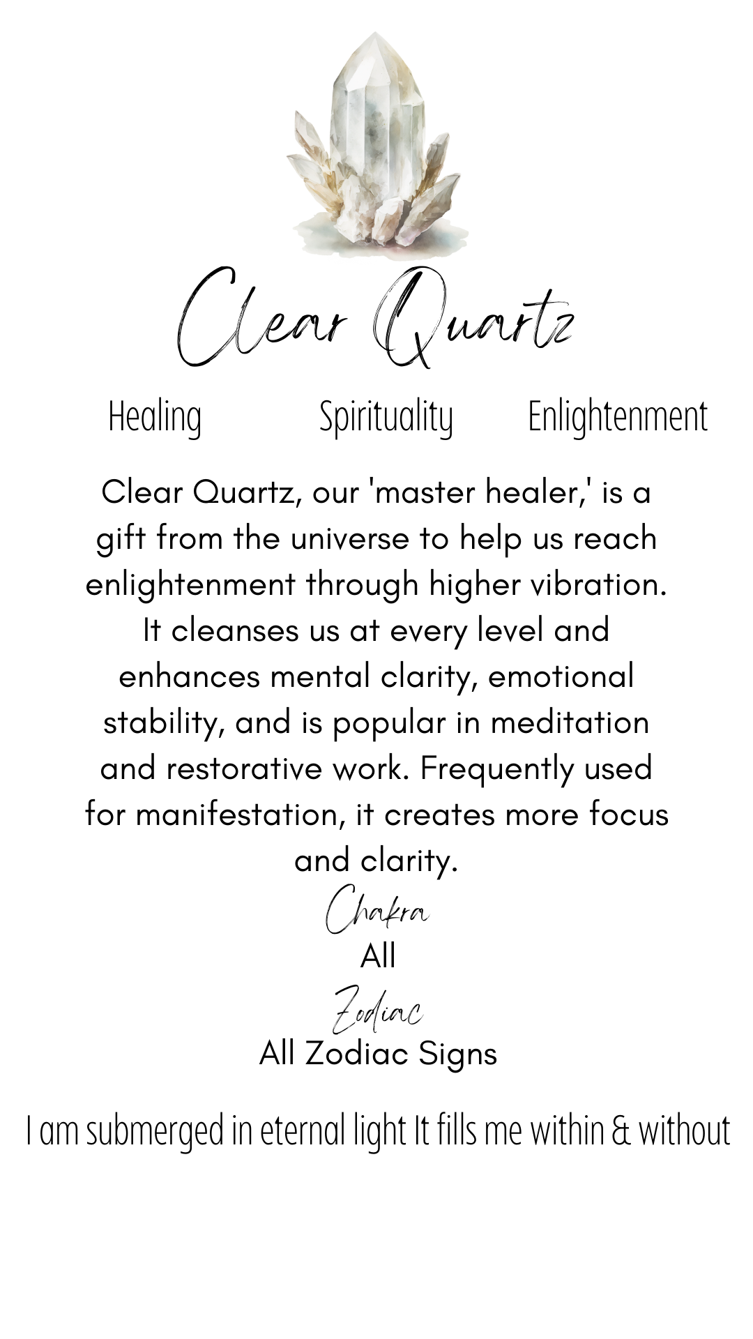 Clear Quart Point - Brass leaves