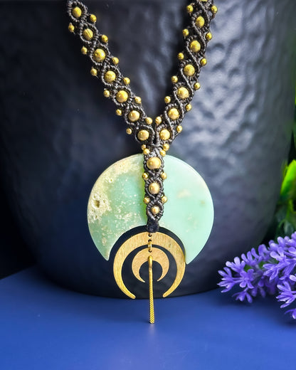 Chrysoprase Crescent Moon - 'Hecate' Moon