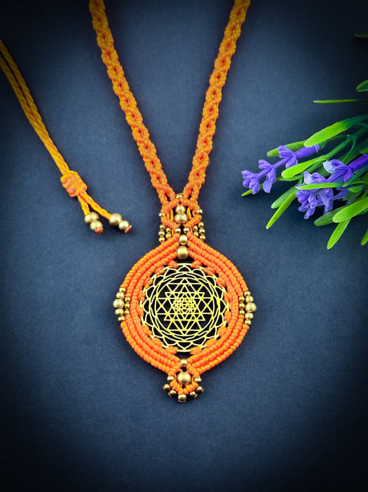 Sri Yantra Princess - Orange Necklace