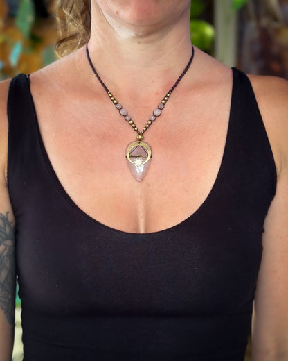 Rose Quartz Crystal Adjustable Necklace