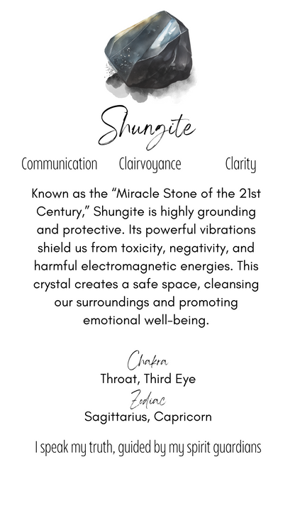 Shungite Natural Point Crystal with Hematite