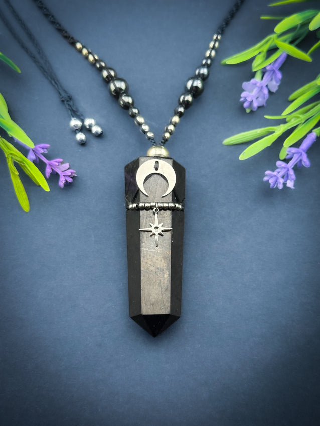 Shungite Crystal Point - Silver Moon