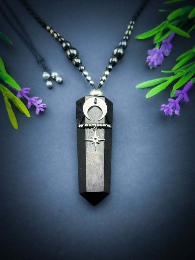 Shungite Crystal Point - Silver Moon