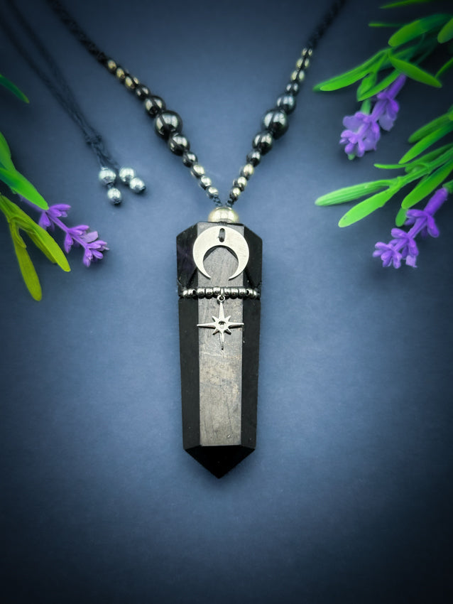 Shungite Crystal Point - Silver Moon