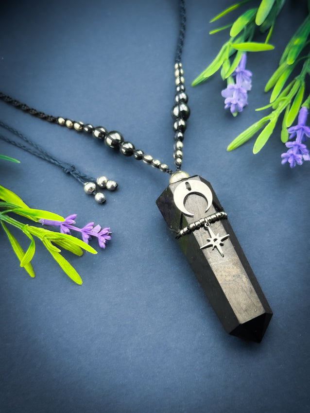 Shungite Crystal Point - Silver Moon