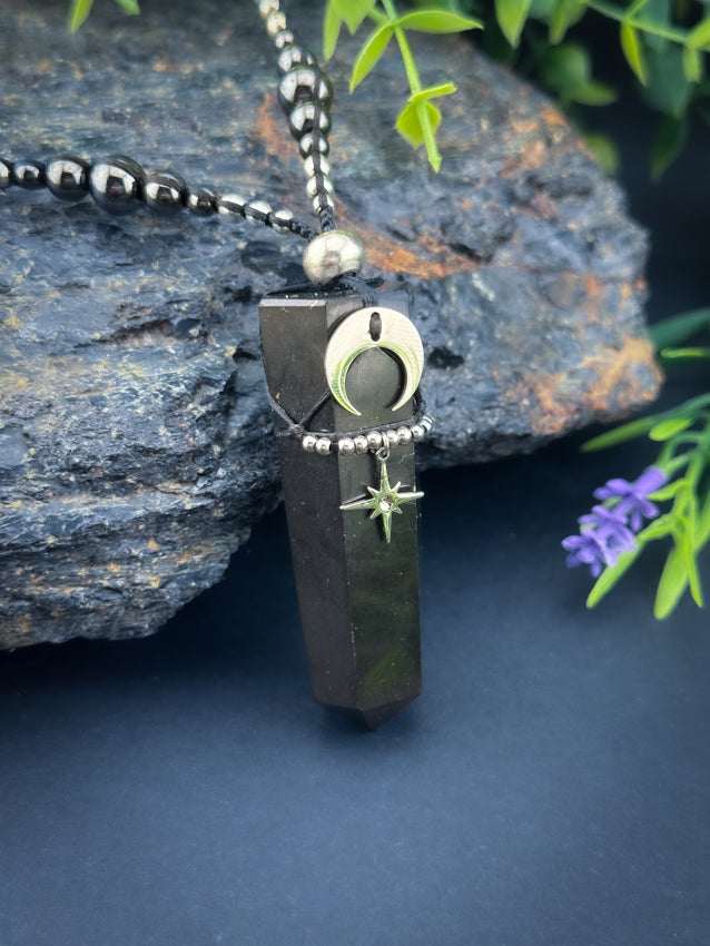 Shungite Crystal Point - Silver Moon