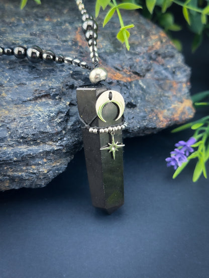 Shungite Crystal Point - Silver Moon