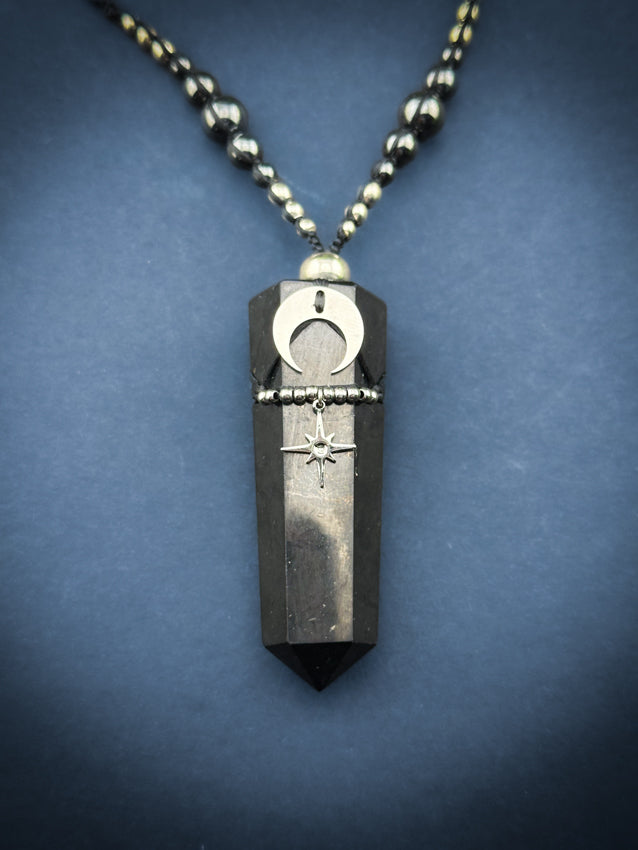 Shungite Crystal Point - Silver Moon