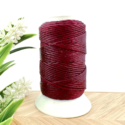 Waxed Macrame Cord 1mm - Small Spool 30 meters - Red