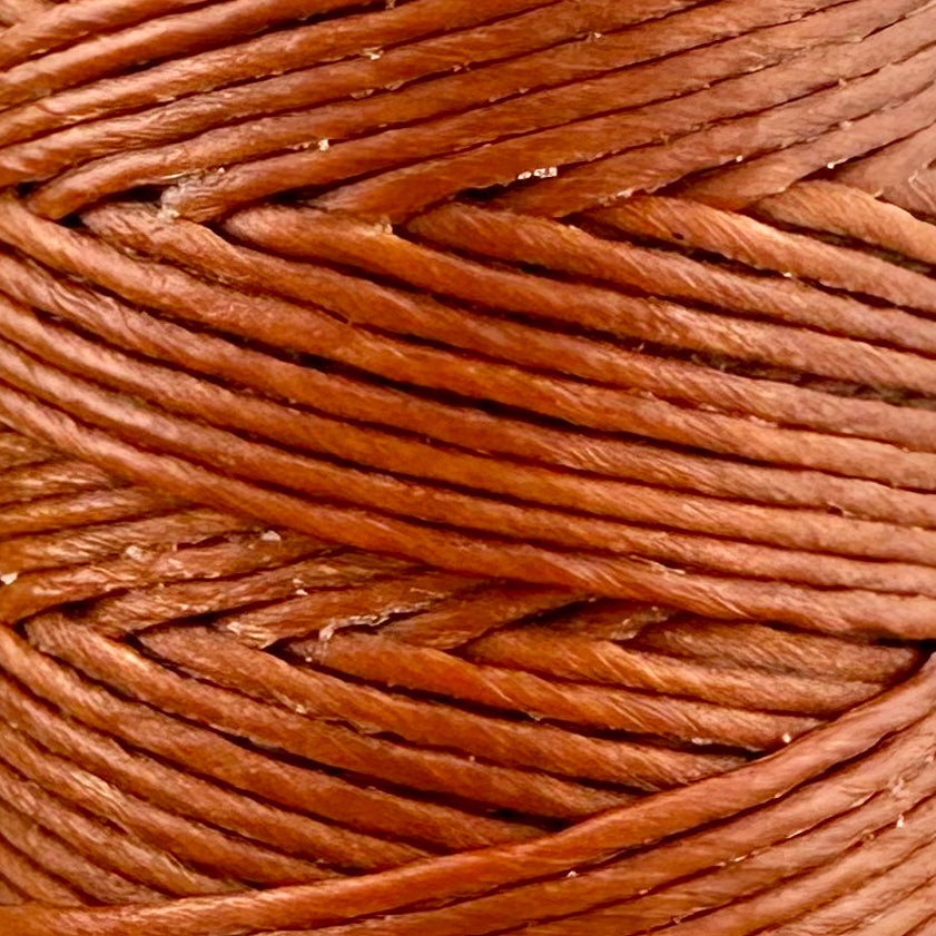 Waxed Macrame Cord 1mm - Small Spool 30 meters - Red Brown