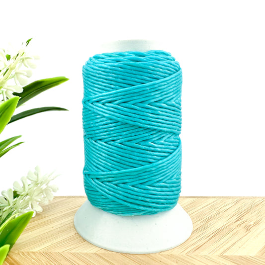Waxed Macrame Cord 1mm - Small Spool 30 meters - Baby Blue