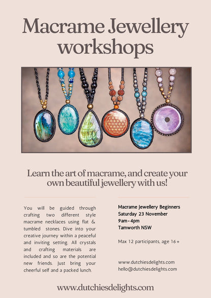 Macrame Jewellery Beginners Workshop - Tamworth - 23 November