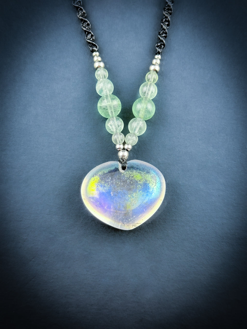 Angel Aura Quartz heart Necklace