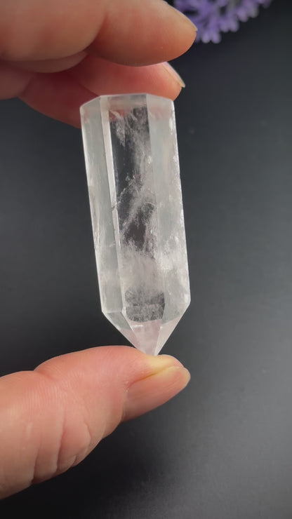 Clear Quartz Point Crystal on Silver Choker